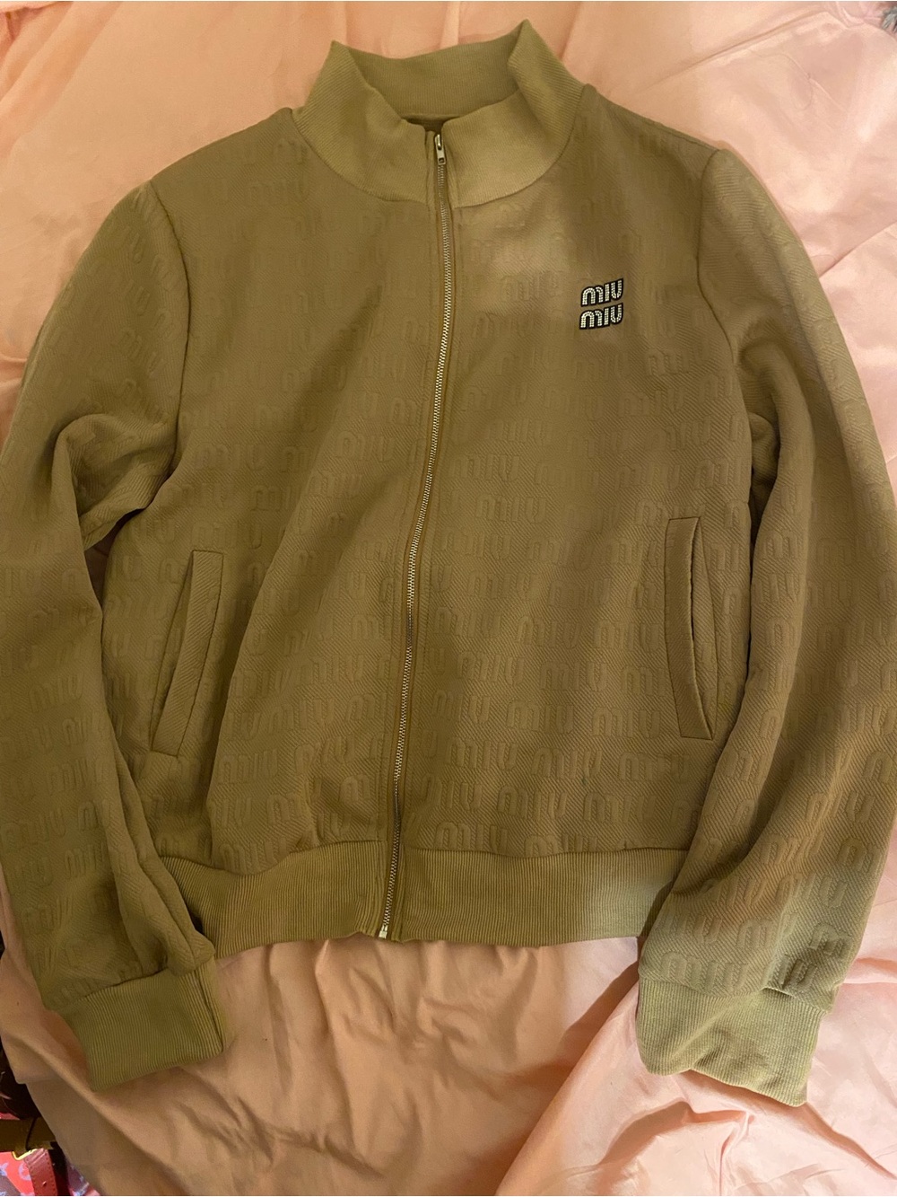 Miu Miu Inspired Tan Zip-Front Jacket